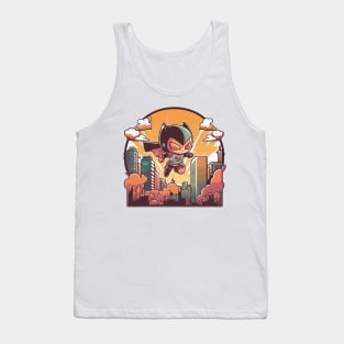 Hero - Cute Kawaii Hero, Flying Above The City Tank Top